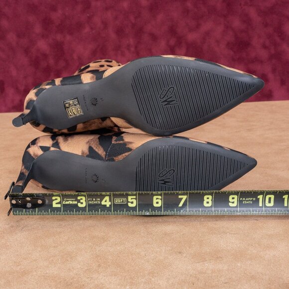Stuart Weitzman Women Wren Fabric Leopard Print High Heel Ankle Boots sz 8 - Picture 5 of 9